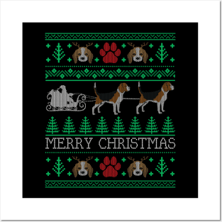 Christmas Beagle Dog Lovers Owners Beagle Ugly Christmas Sweater Posters and Art